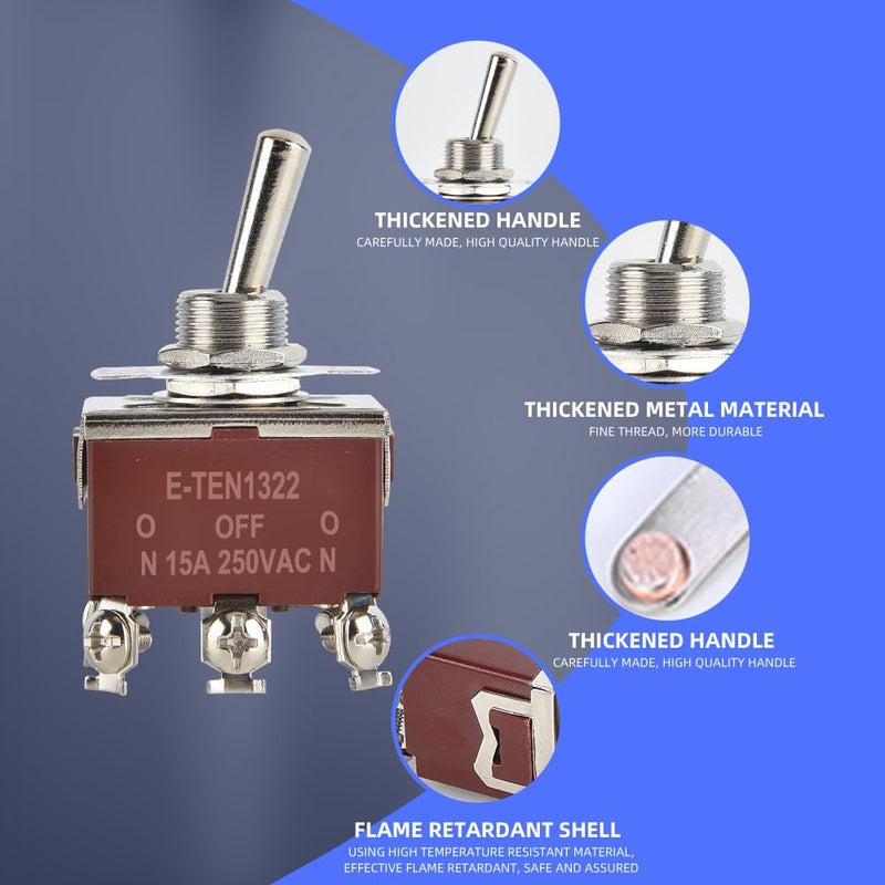 cnaodun مفتاح تبديل مقاوم للماء ON-Off-ON 30A 12VDC/15A 250VAC 6 دبابيس 3 وضعيات مفتاح بحري DPDT مع غطاء واقي مقاوم للعوامل الجوية للسيارة أو القارب (عبوة من 4)... - Image 3